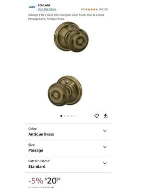 Set of 4  hall and closet door knobs